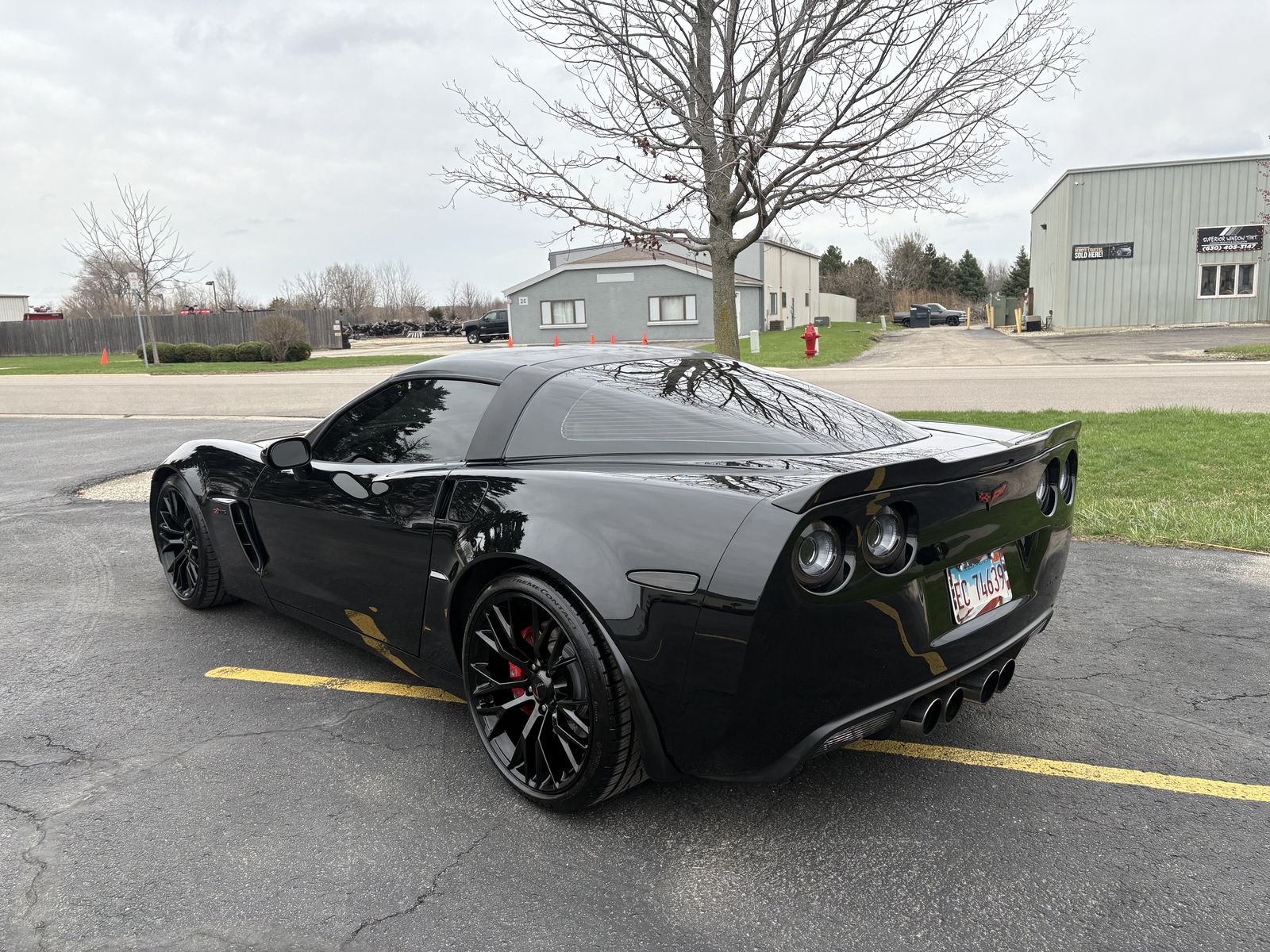 Black Corvette Z06 with a deep gloss ceramic coating outside 630 Detailing